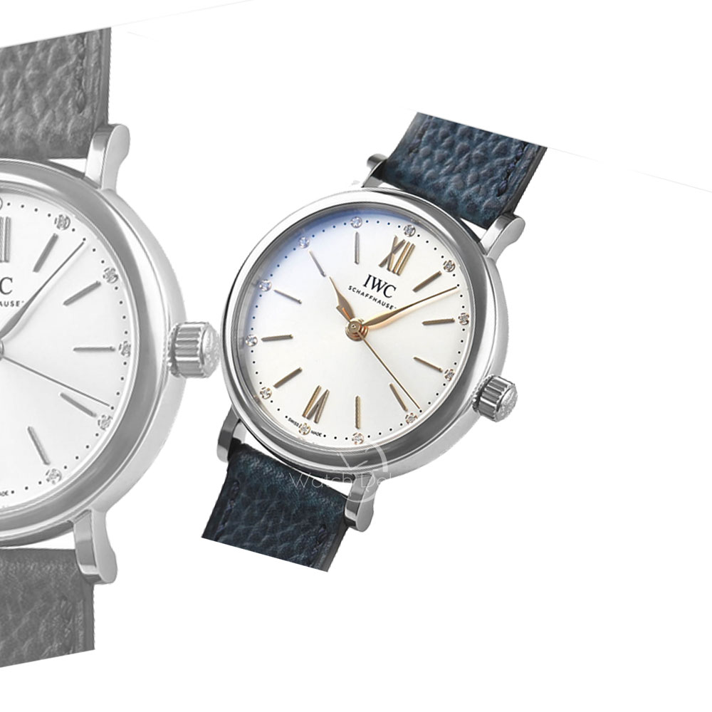 IWC Portofino Automatic Silver Dial Blue Leather Strap Watch for Women - IW357411